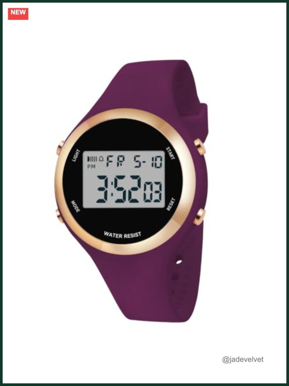 Digital Sports Watch LED Backlight Alarm Chronograph 3ATM Waterproof Resin Strap